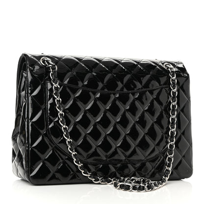 Chanel Patent Quilted Maxi Double Flap Black 3 of 12