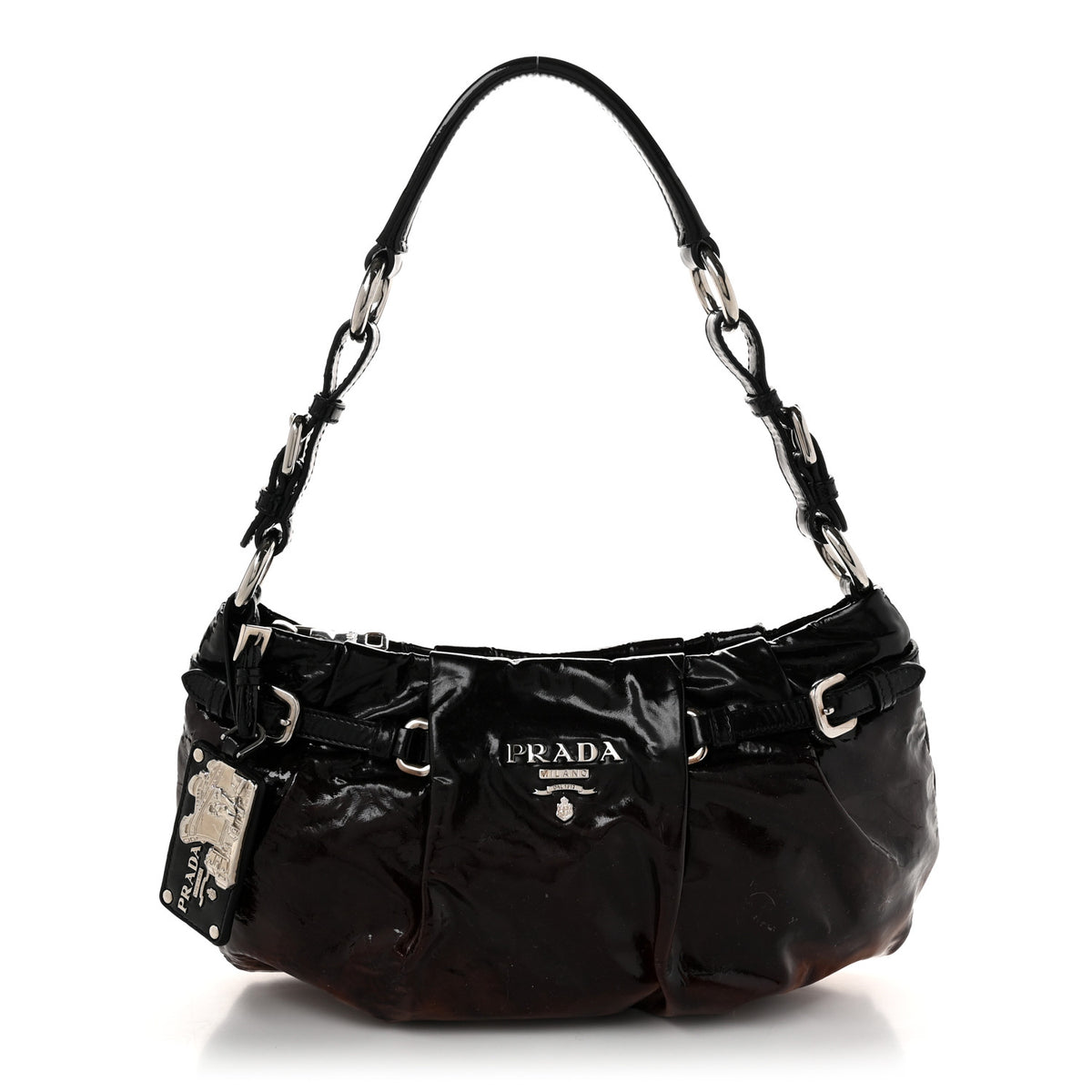 Vernice Sfumata Shoulder Bag Black Nudo