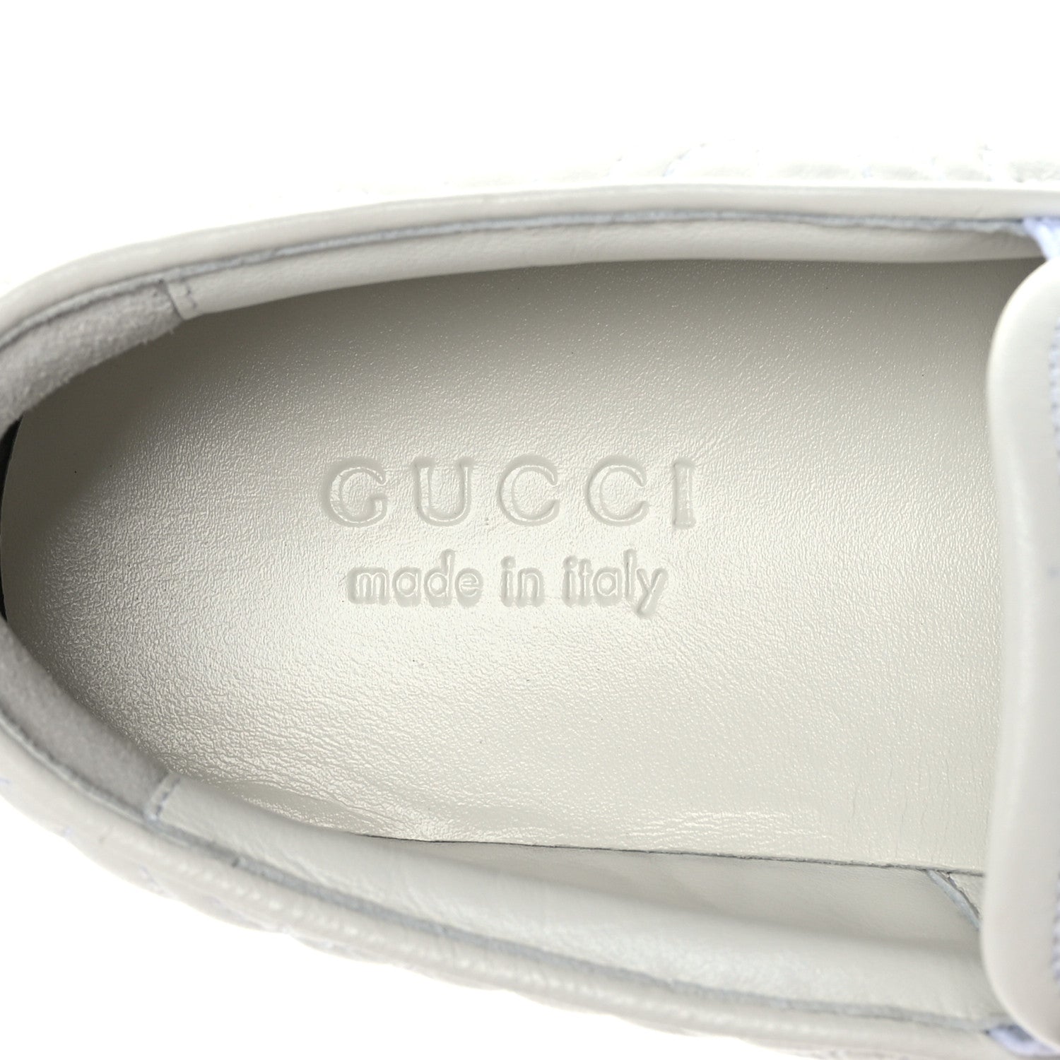 Gucci Nappa Web G Rhombus Quilted Mens Slip On Sneakers 8.5 Great White 7 of 7
