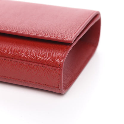 Saint Laurent Grain De Poudre Classic Monogram Cassandre Clutch Rouge Orient 9 of 10