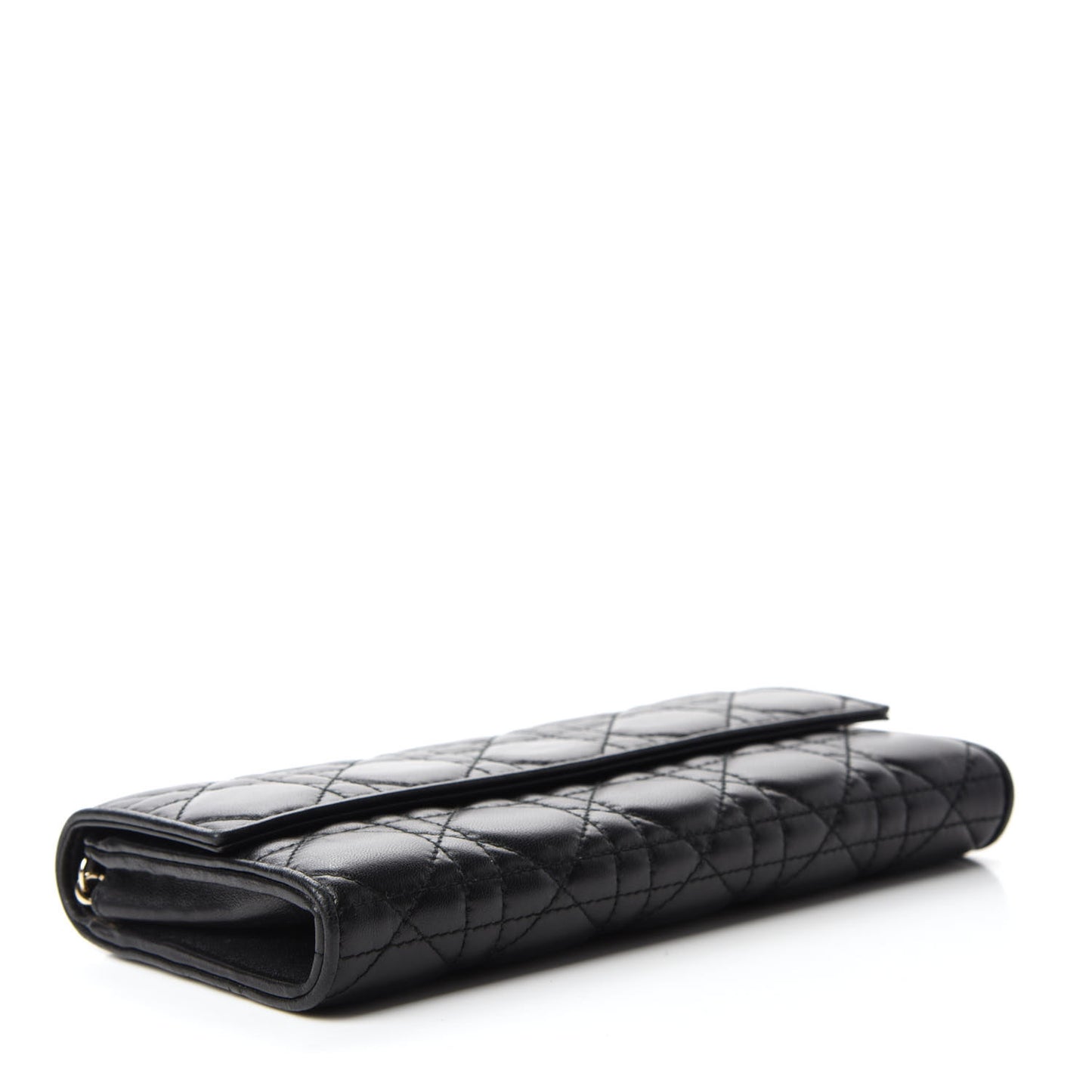 Lambskin Cannage Lady Dior Rendezvous Wallet On Chain Black