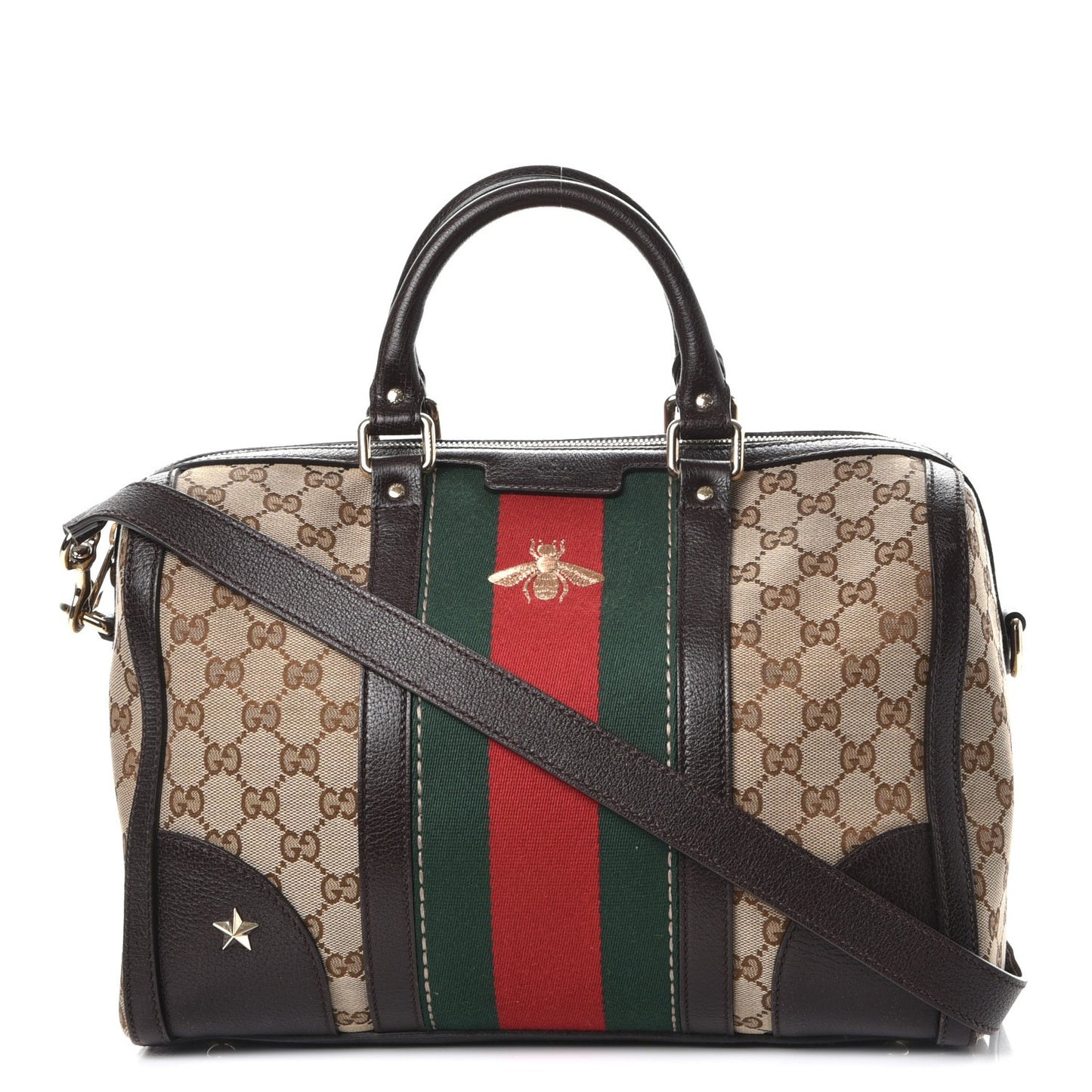 Monogram Vintage Web Medium Webby Bee Boston Dark Brown