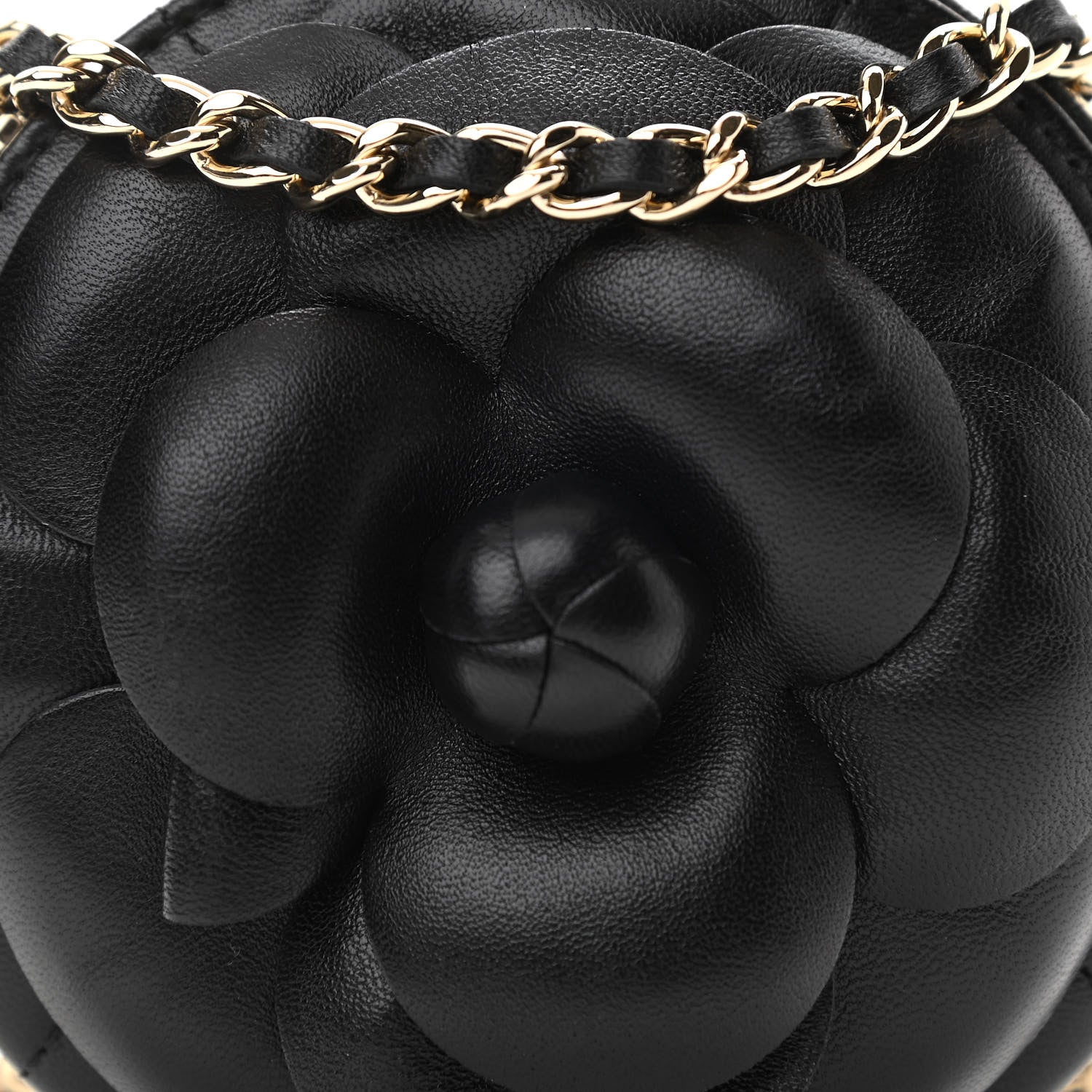 Chanel Lambskin Mini Camellia Bouquet Clutch With Chain Black 8 of 10