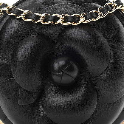Chanel Lambskin Mini Camellia Bouquet Clutch With Chain Black 8 of 10
