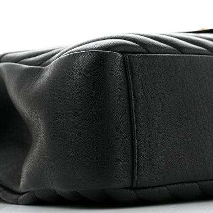 Saint Laurent Sheepskin Matelasse Chevron Monogram Large College Satchel Black 10 of 13