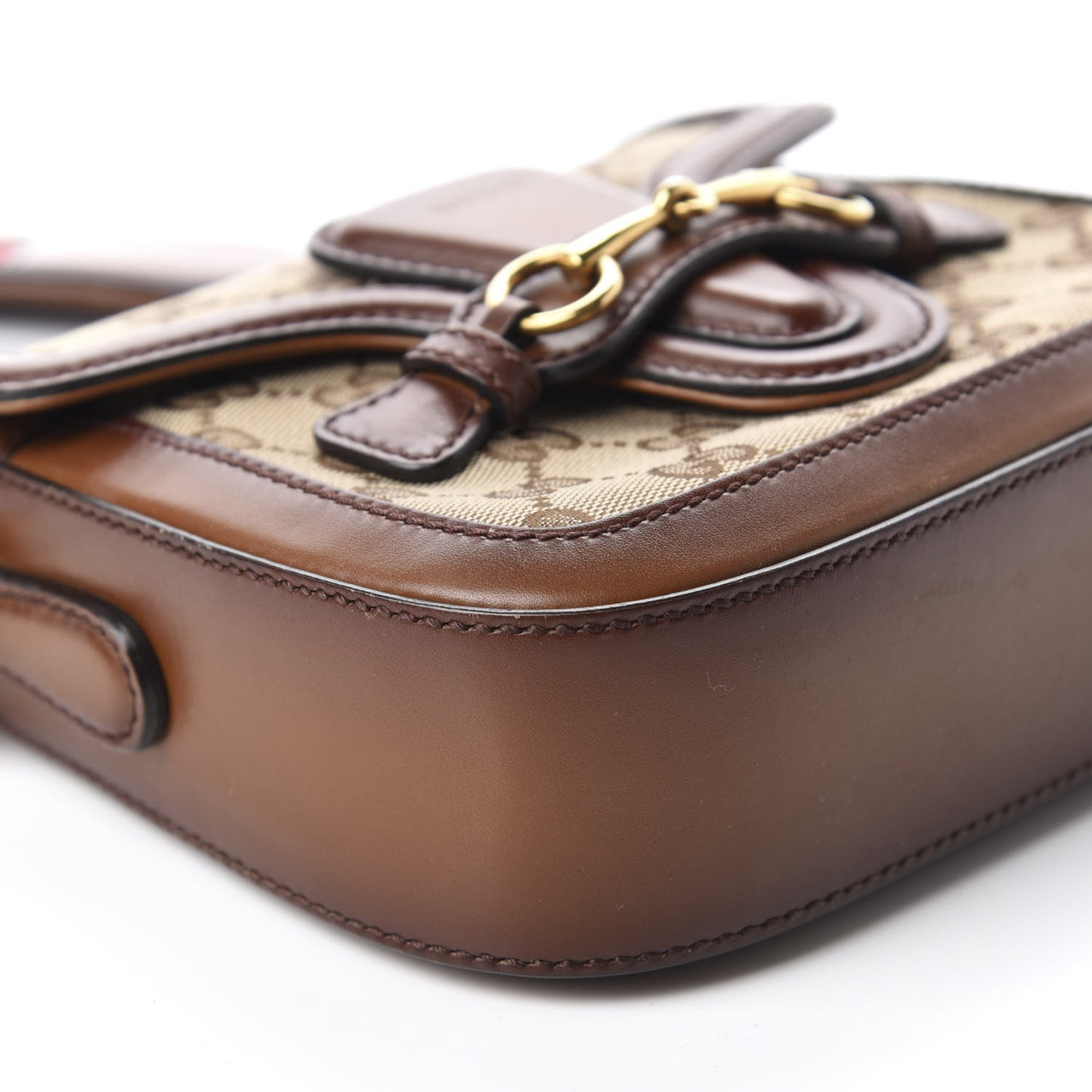 Monogram Small Lady Web Shoulder Bag Beige Cuir