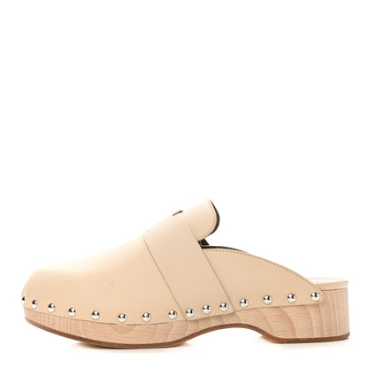 Hermes Calfskin Calya Mules 38 Hetre 1 of 10