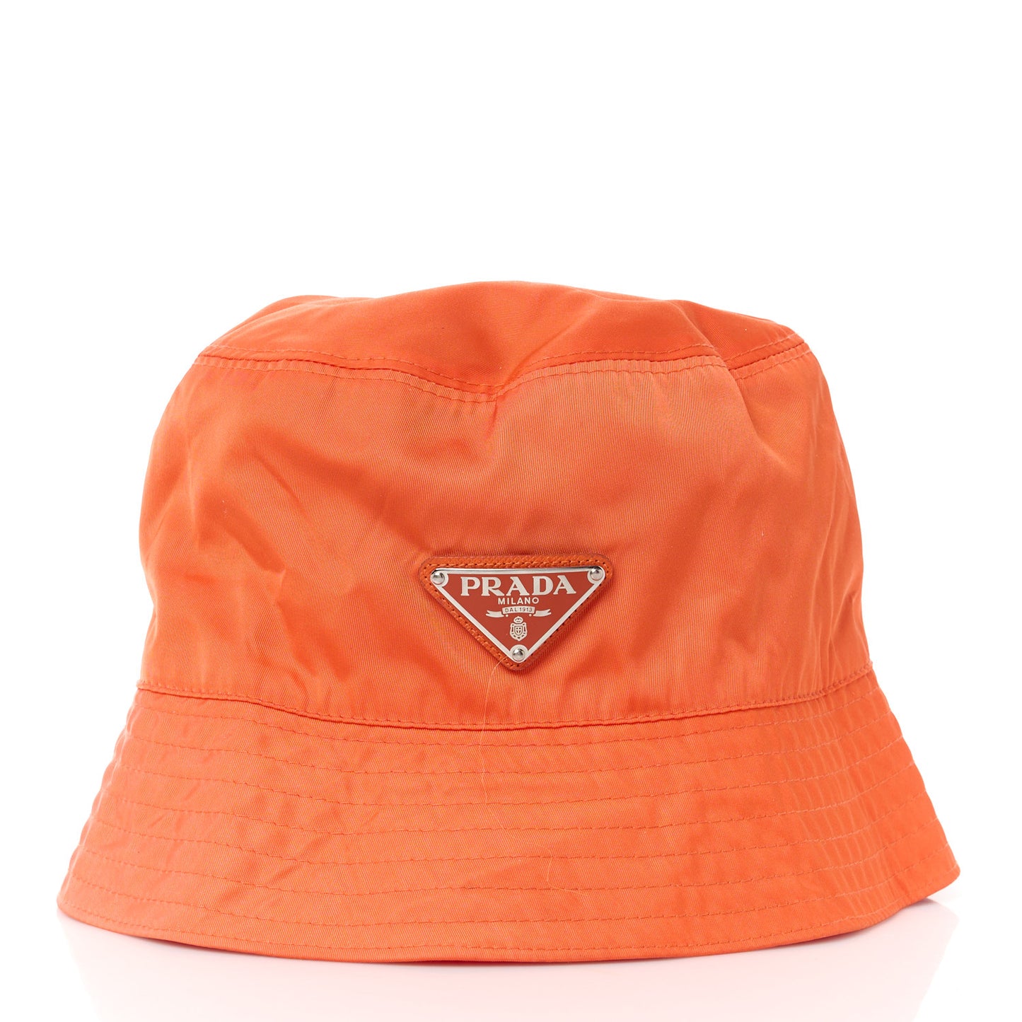 Re-Nylon Metal Triangle Logo Womens Bucket Hat XL Orange