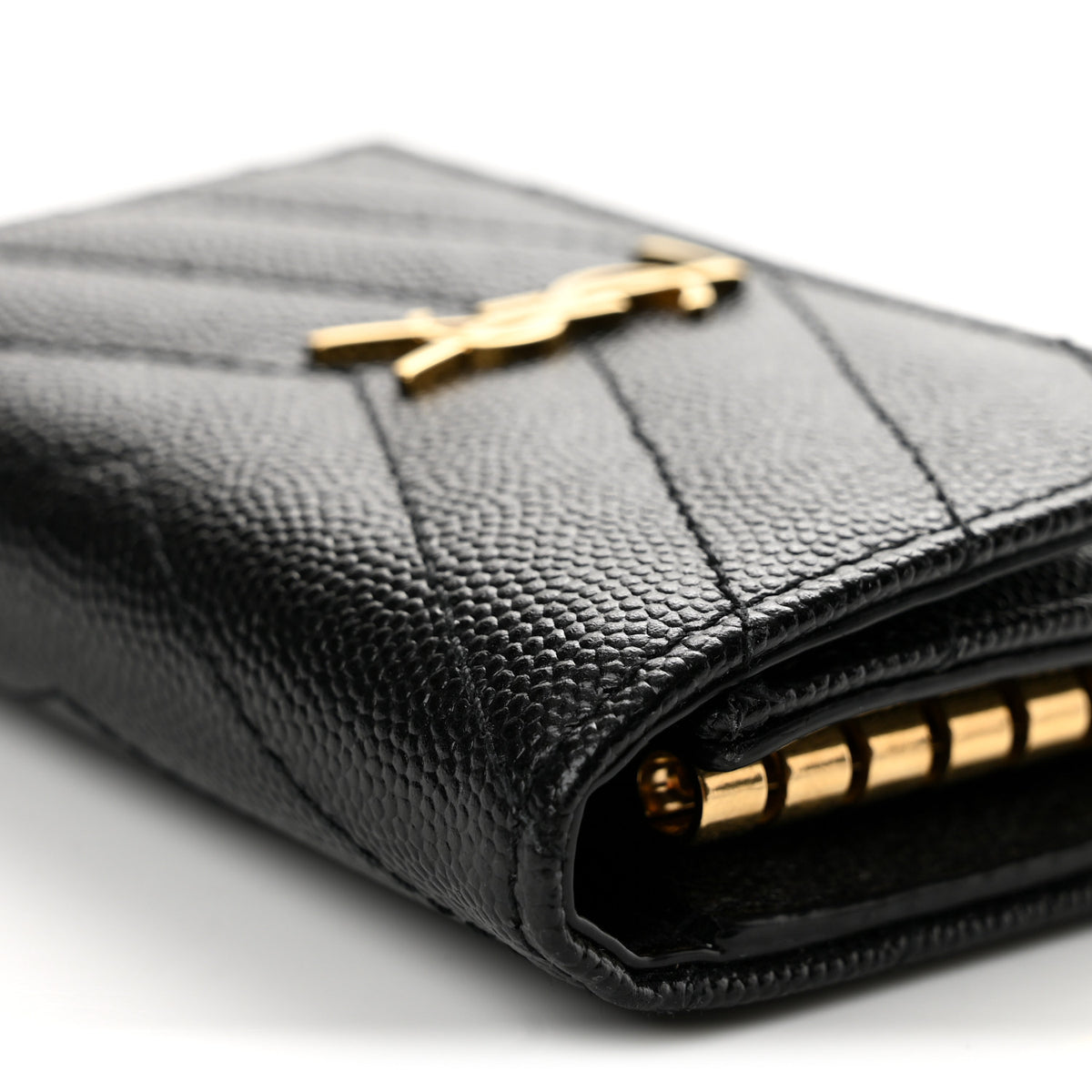 Grain de Poudre Matelasse Cassandre Monogram Slim Key Case Black