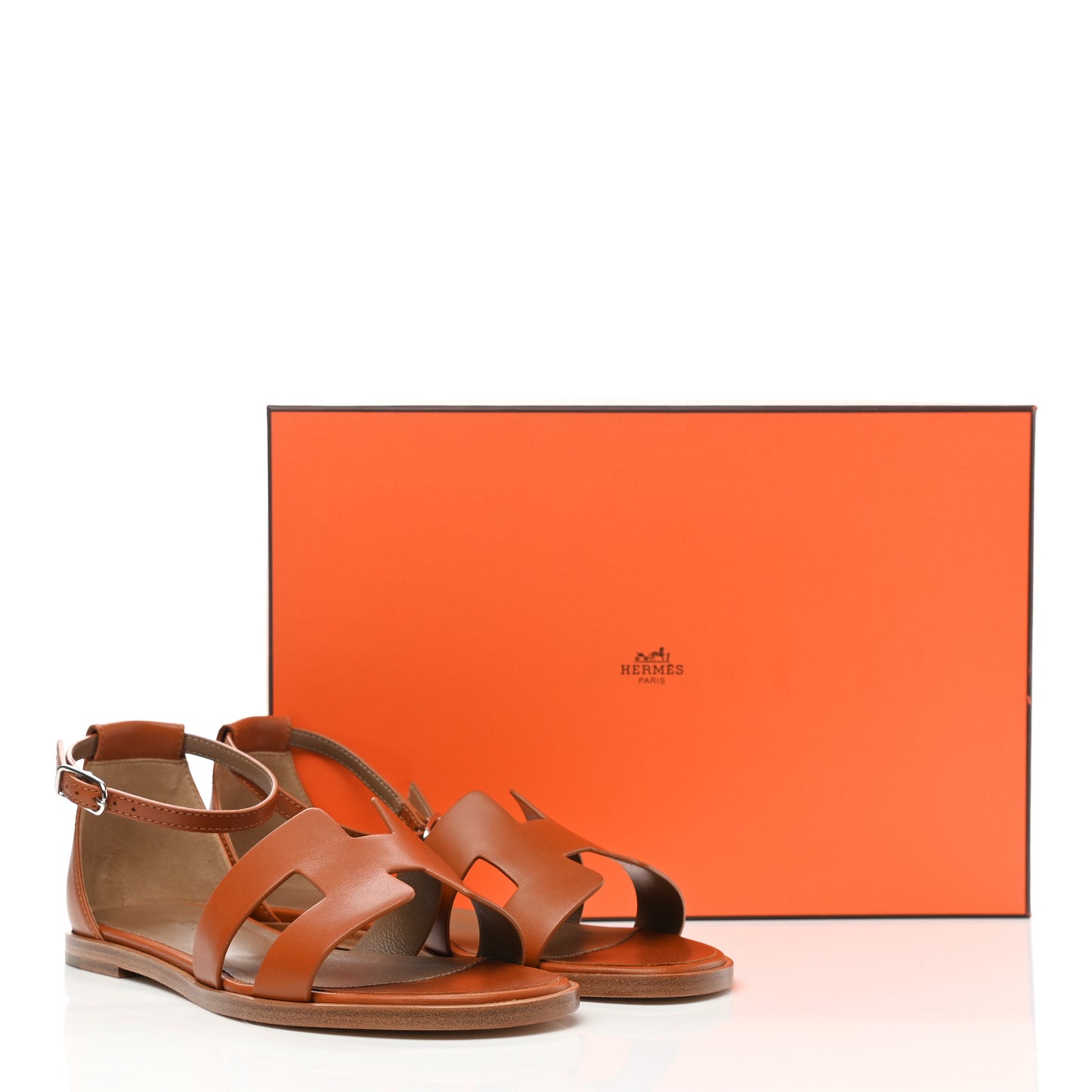 Calfskin Santorini Sandals 35 Naturel