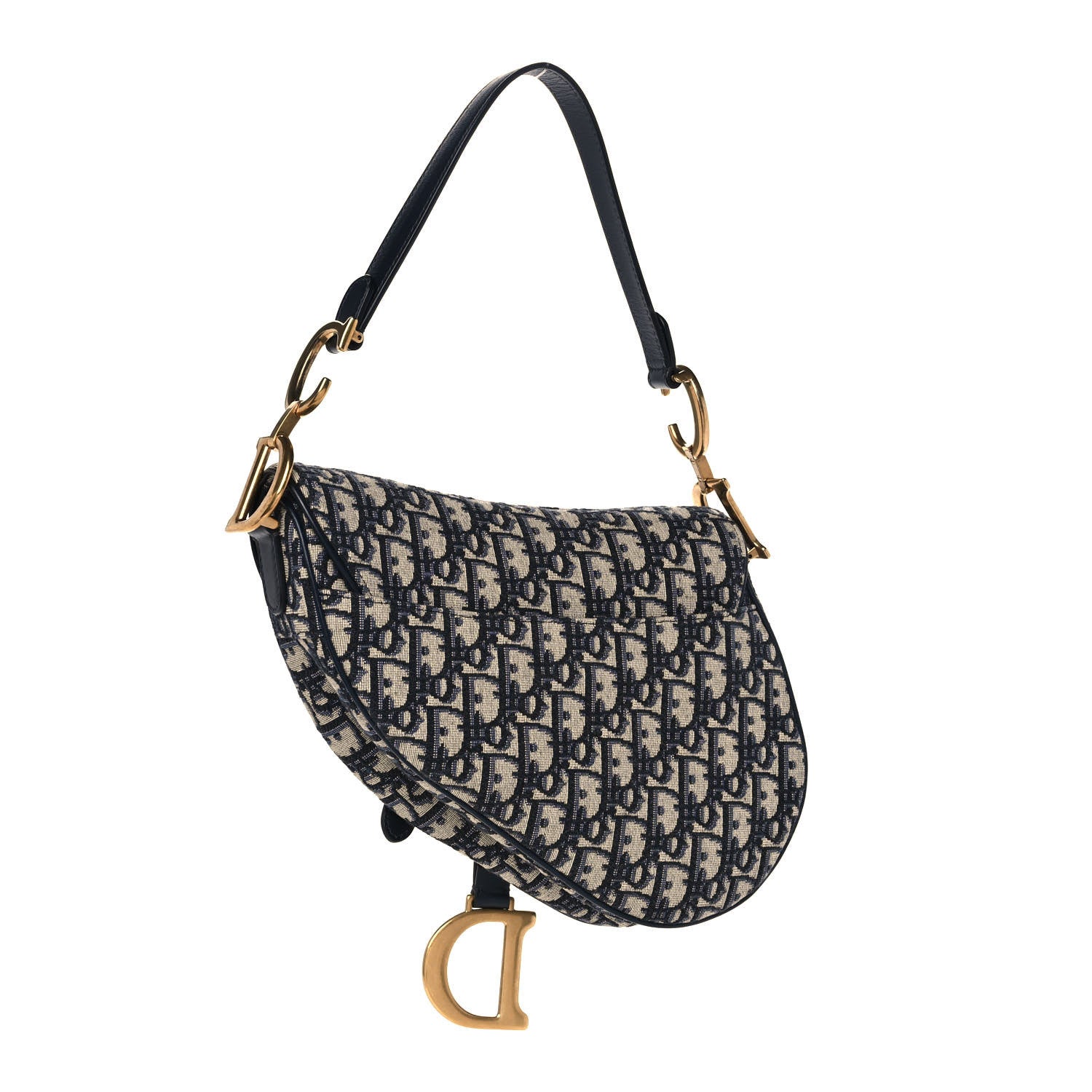 Christian Dior Oblique Saddle Bag Blue 3 of 14
