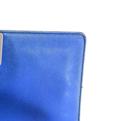 Chanel Metallic Patent Quilted Medium Boy Flap Blue 13 of 18