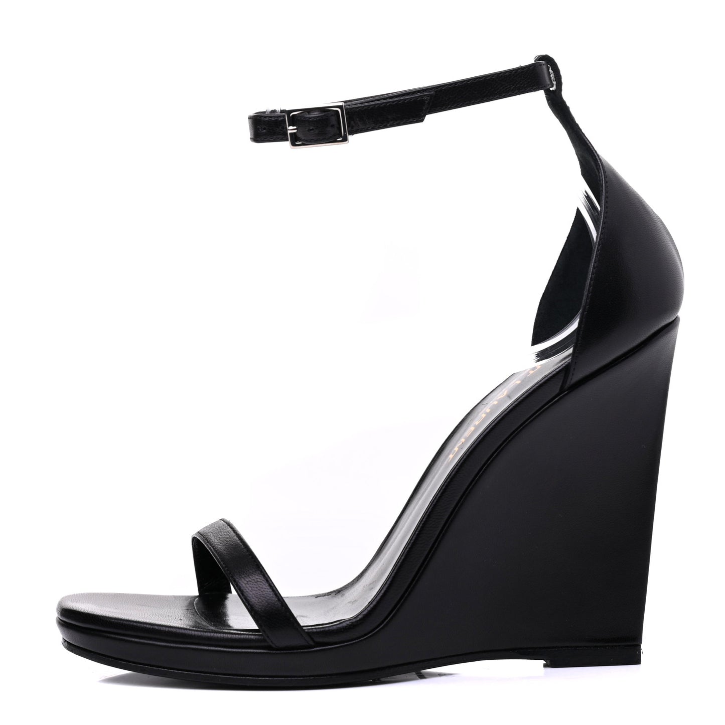 Calfskin Jane 105 Wedge Sandals 35 Black