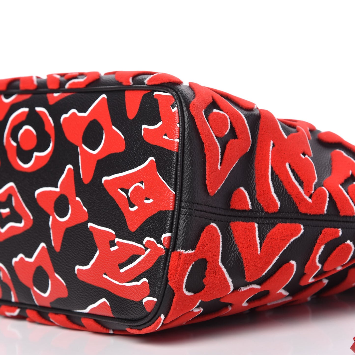 X UF Tufted Monogram Neverfull MM Black Red