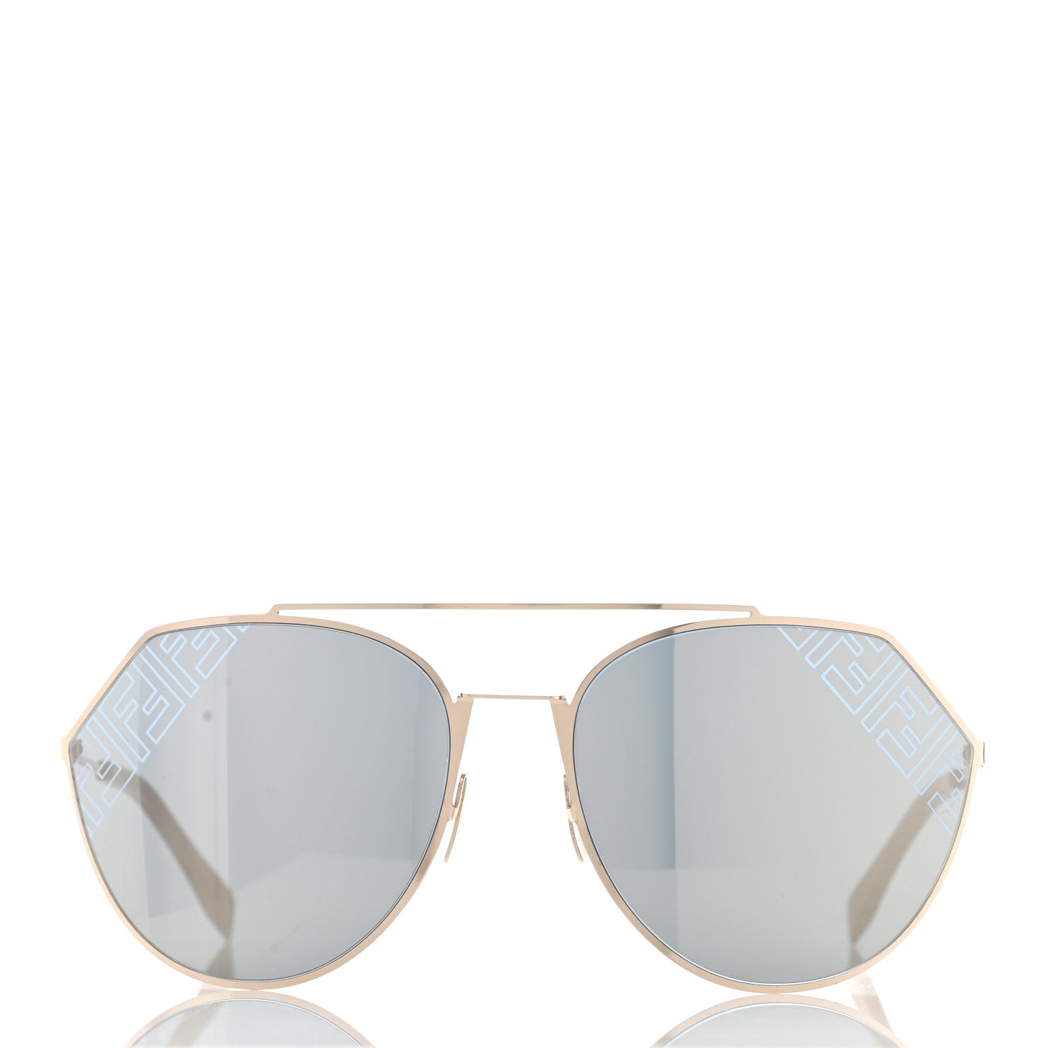 Fendi Metal Eyeline Aviator Sunglasses Gold FF M0074/S 2 of 7