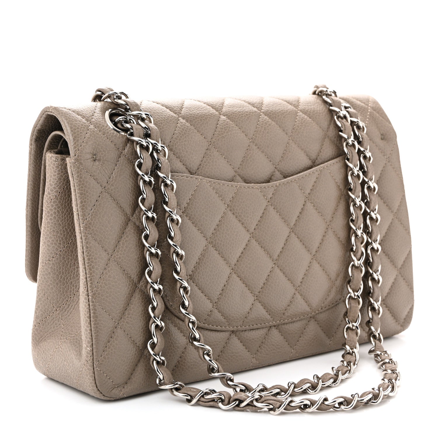 Chanel Caviar Quilted Medium Double Flap Taupe 3 of 10