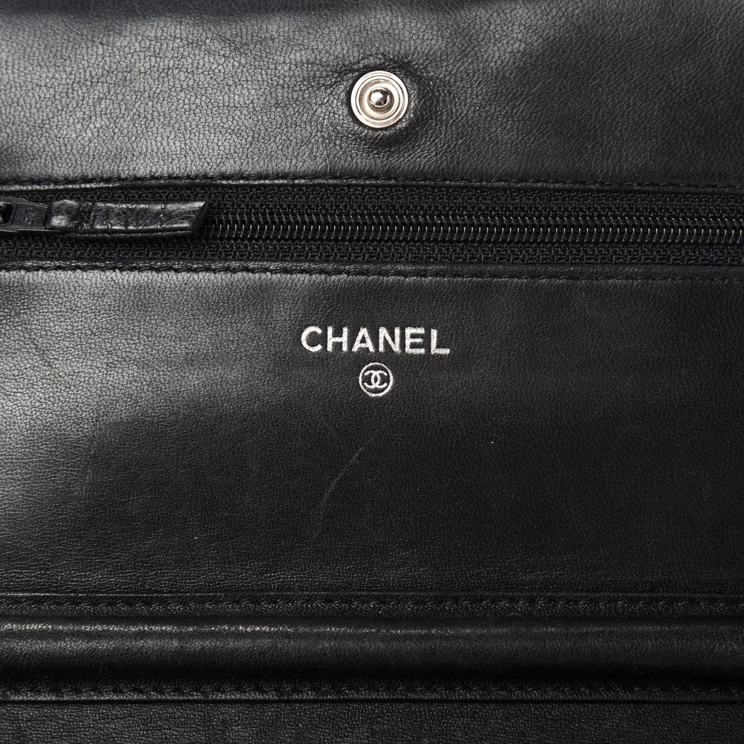 Chanel Lambskin Quilted Wallet On Chain WOC Black 9 of 12