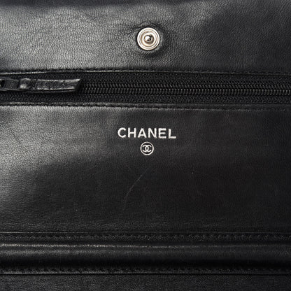 Chanel Lambskin Quilted Wallet On Chain WOC Black 9 of 12