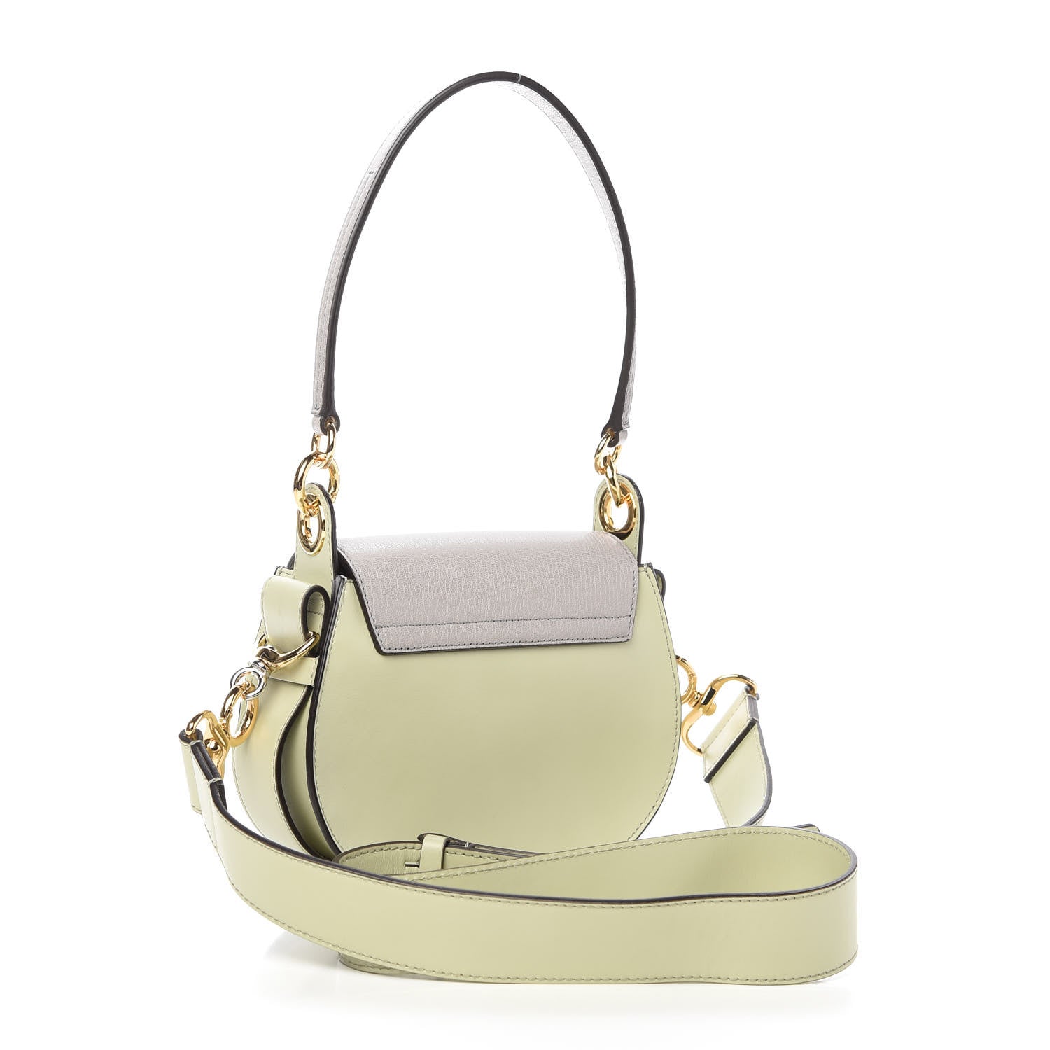Chloe Goatskin Shiny Calfskin Small Tess Bag Stormy Grey 3 of 12
