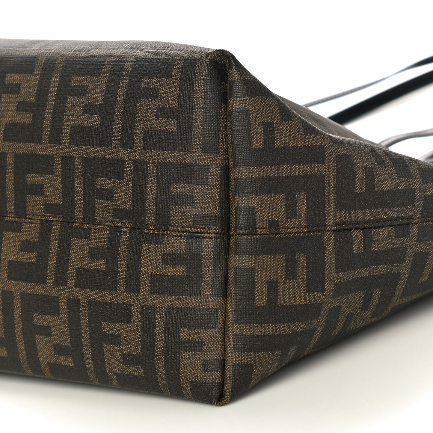 Zucca Spalmati Patent Baguette Print Medium Roll Tote Tobacco
