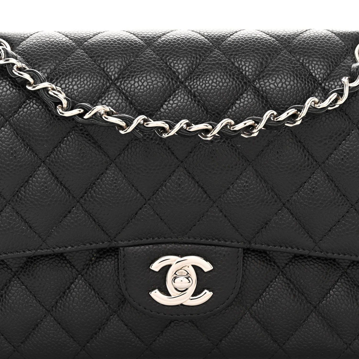 Chanel Caviar Quilted Medium Double Flap Black 8 of 10