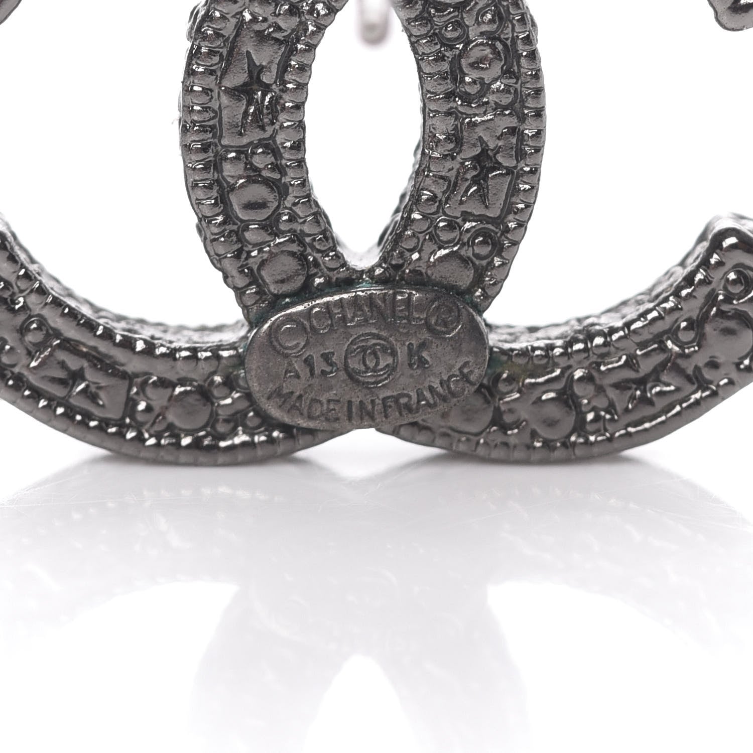 Chanel Ruthenium Crystal CC Earrings 3 of 4