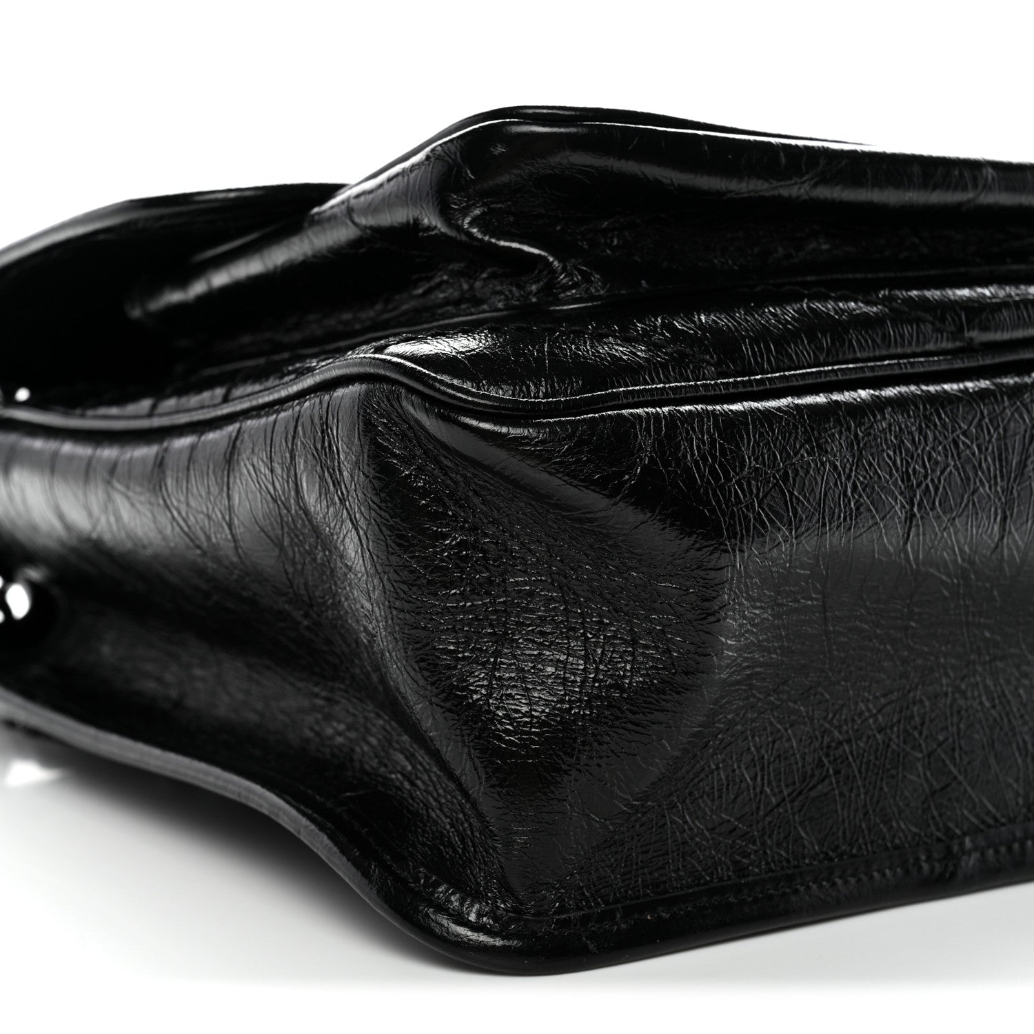 Saint Laurent Crinkled Calfskin Matelasse Monogram Medium Niki Chain Satchel Black 9 of 11