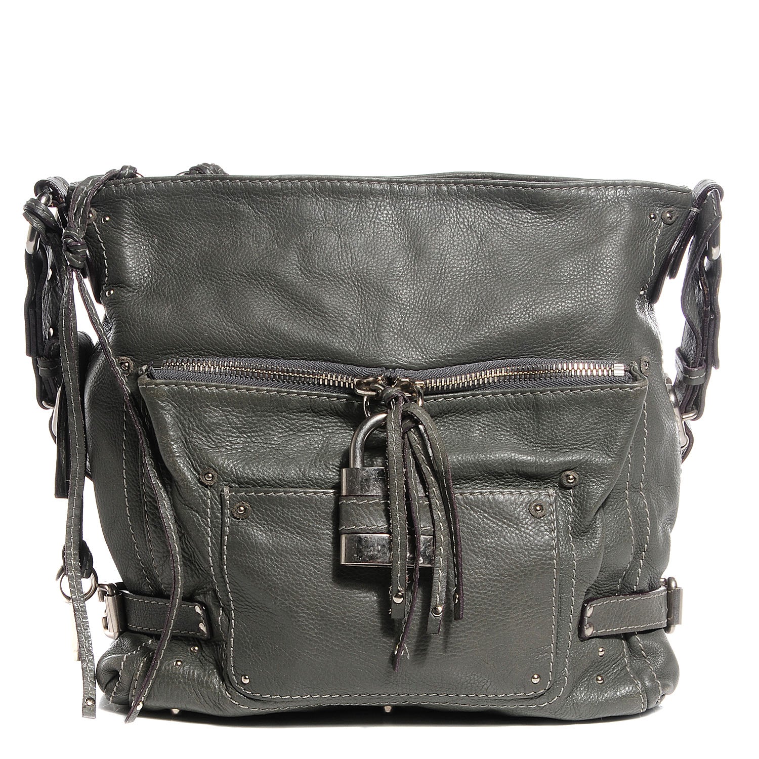 Chloe Leather Large Paddington Shoulder Bag Grey 1 of 11