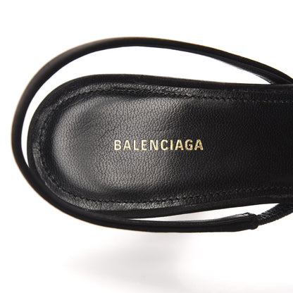 Balenciaga Satin Pointed Toe Knife Slingback Mules 35 Black 8 of 10