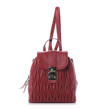 Miu Miu Nappa Matelasse Backpack Fuoco 1 of 8
