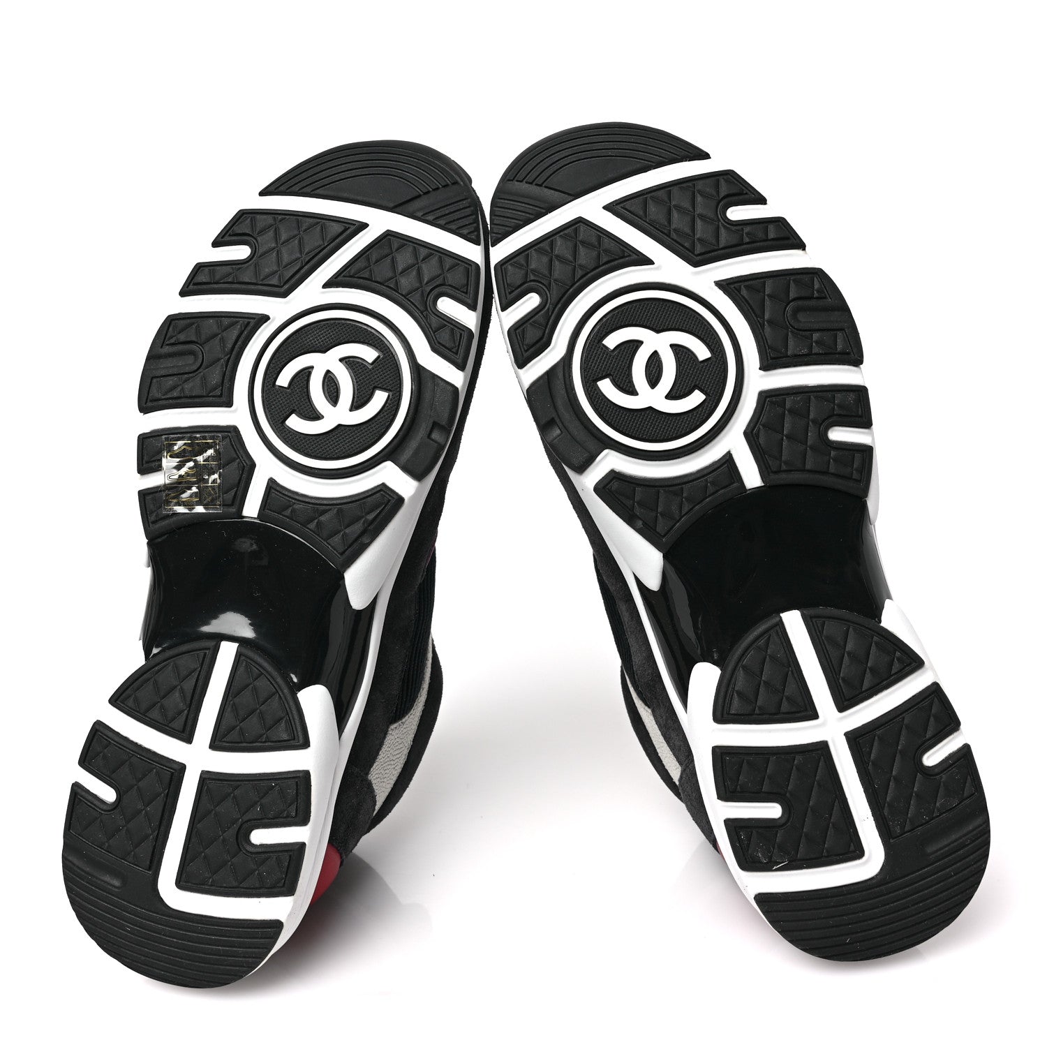 Chanel Calfskin Velvet CC Sneakers 40.5 Navy Silver Red 5 of 7