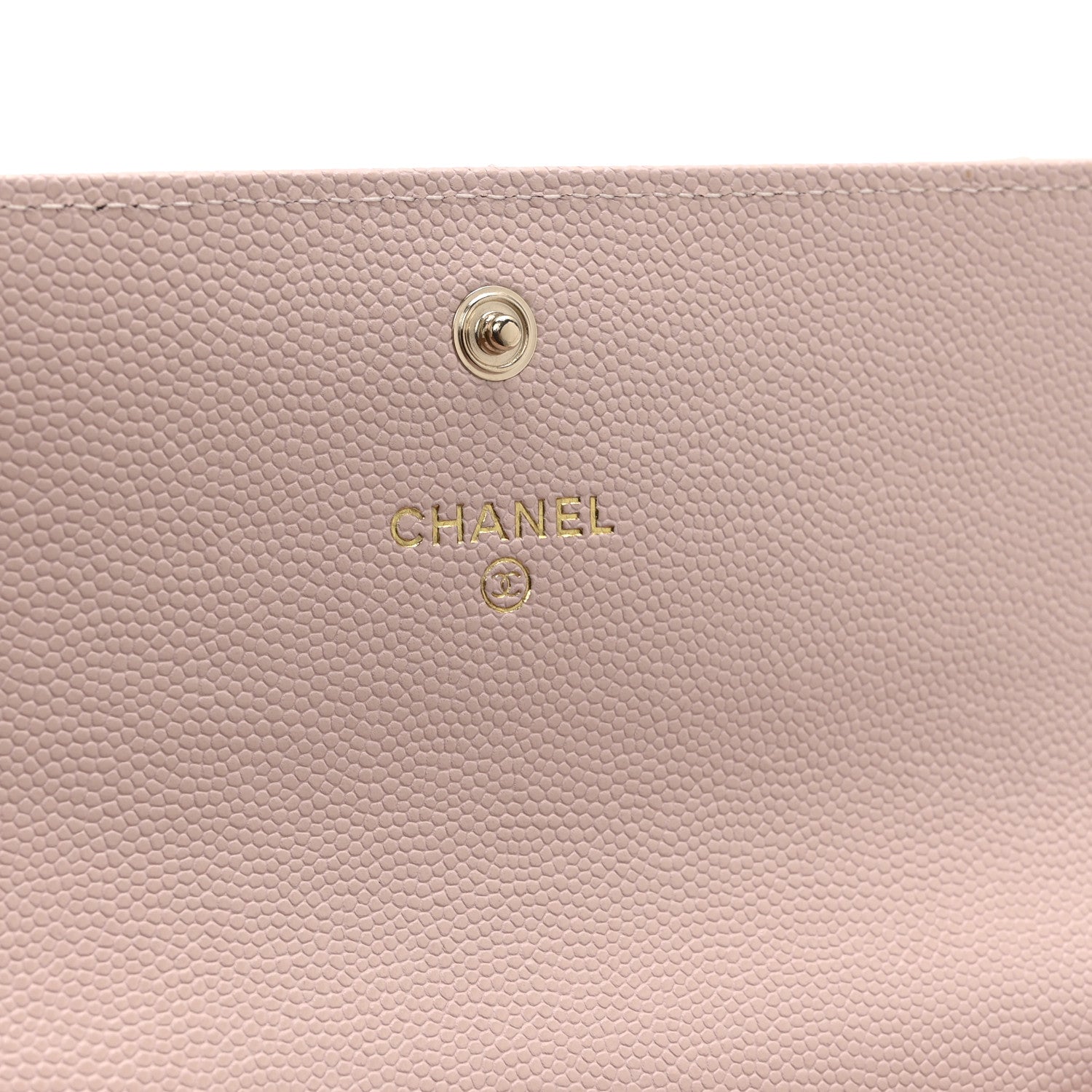 Chanel Caviar Quilted Enamel Crystal CC Flap Wallet Light Pink 6 of 11