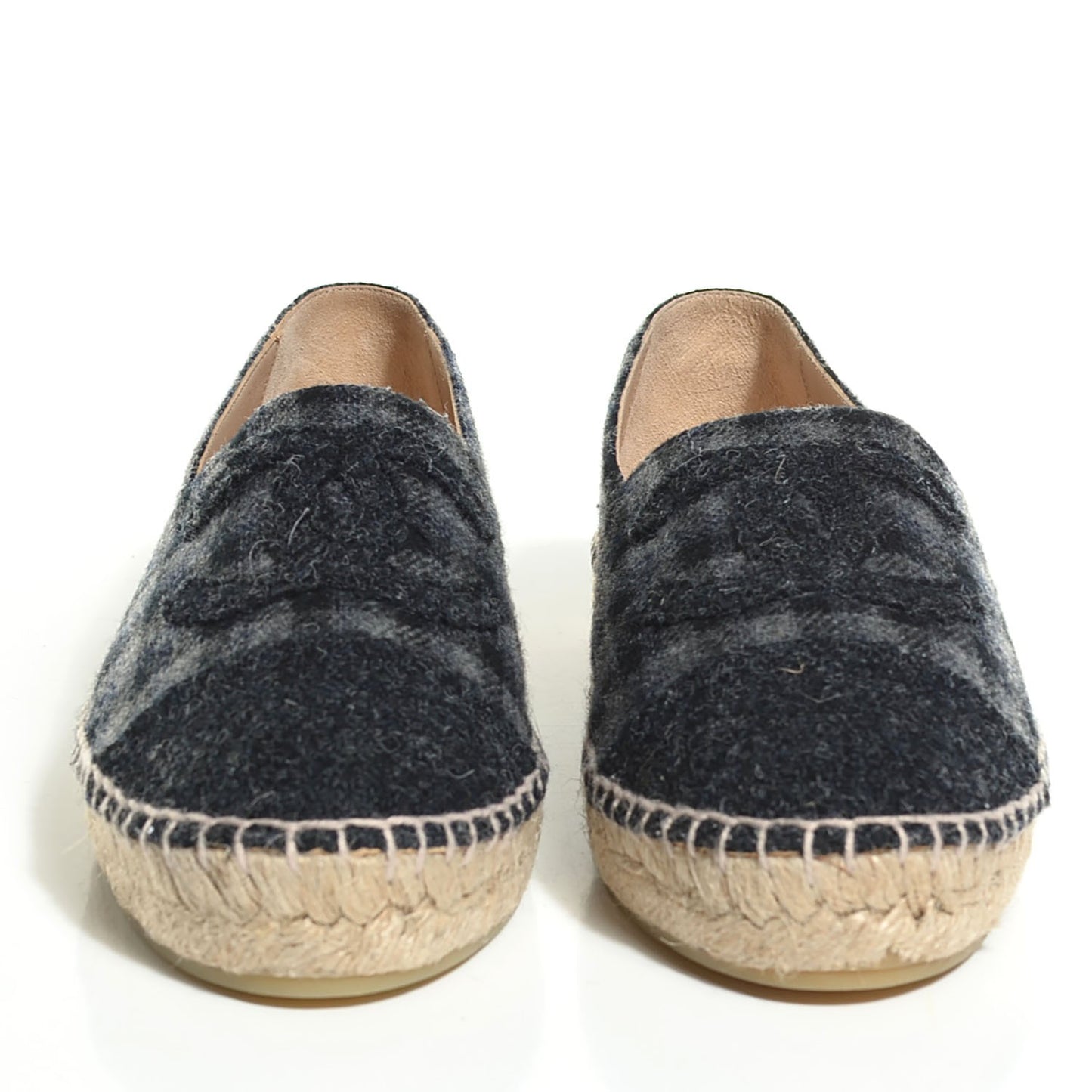 Fabric Flannel Espadrilles 40 Grey Black