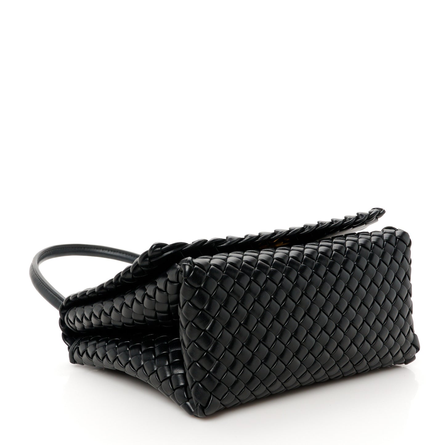 Nappa Intrecciato Patti Top Handle Bag Black