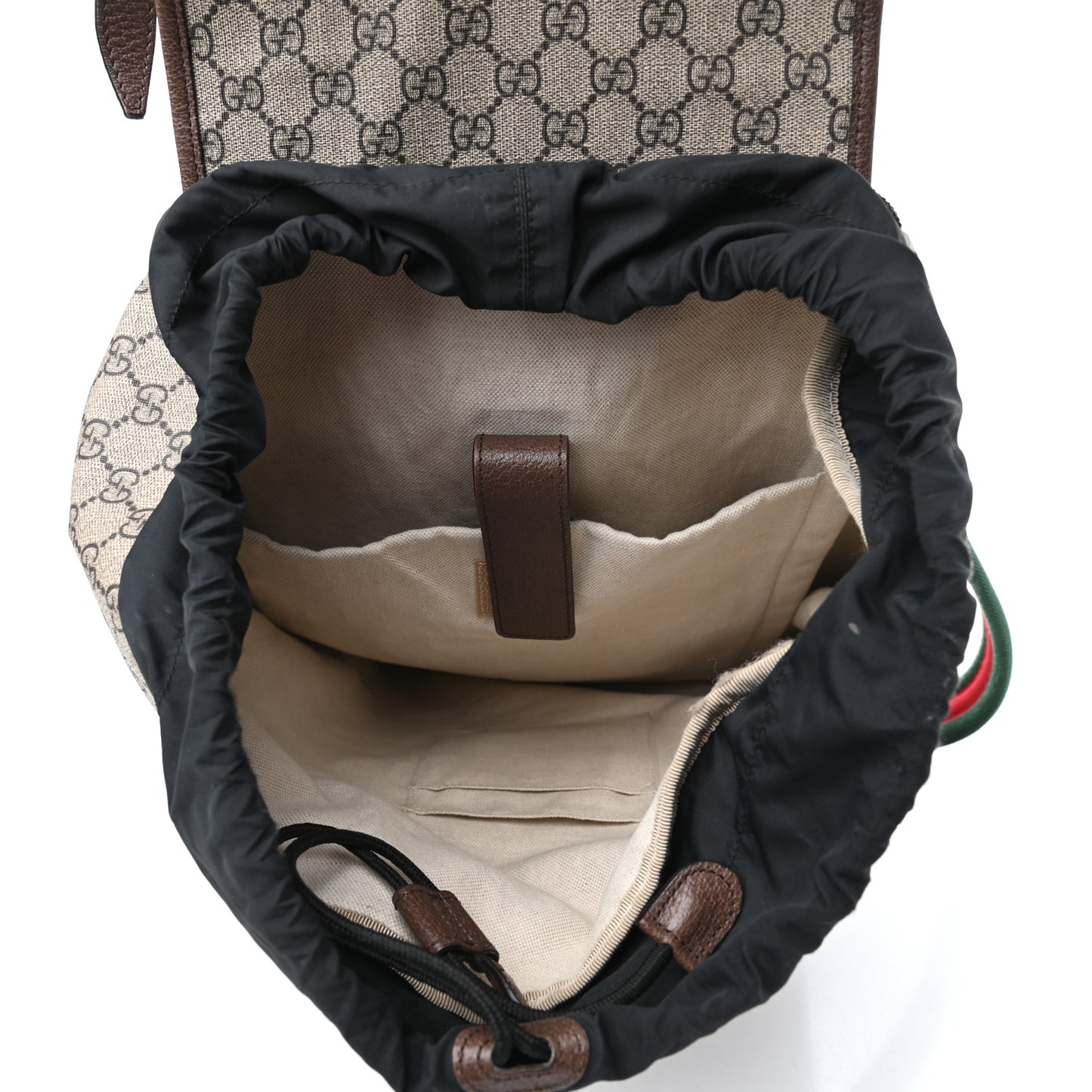Soft GG Supreme Monogram Neo Vintage Double Buckle Backpack Beige New Acero Crop