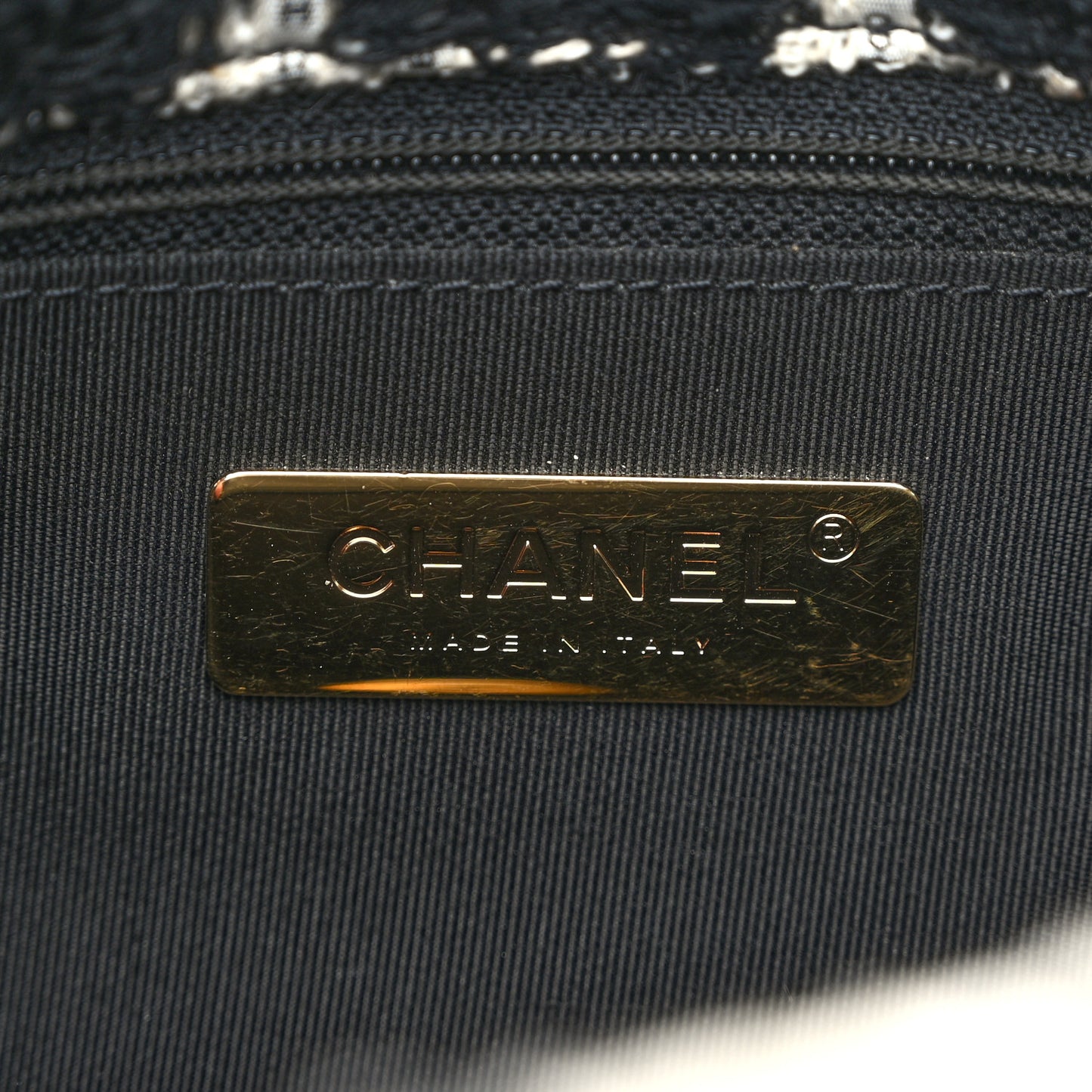 Tweed Quilted Large Chanel 19 Flap Black Ecru White