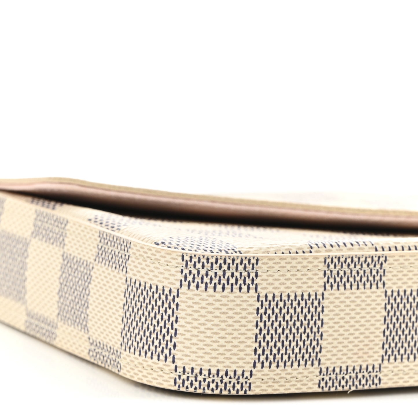 Damier Azur Pochette Felicie Chain Wallet Rose Ballerine