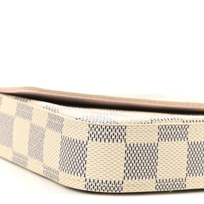 Louis Vuitton Damier Azur Pochette Felicie Chain Wallet Rose Ballerine 10 of 11