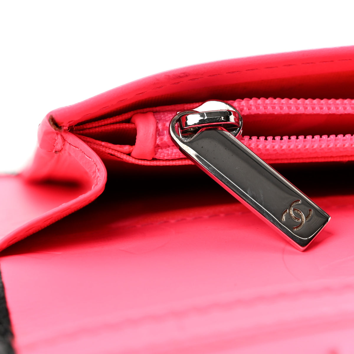 Calfskin Quilted Cambon Yen Wallet Black