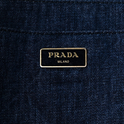 Prada Denim Logo Tote Avio 6 of 10