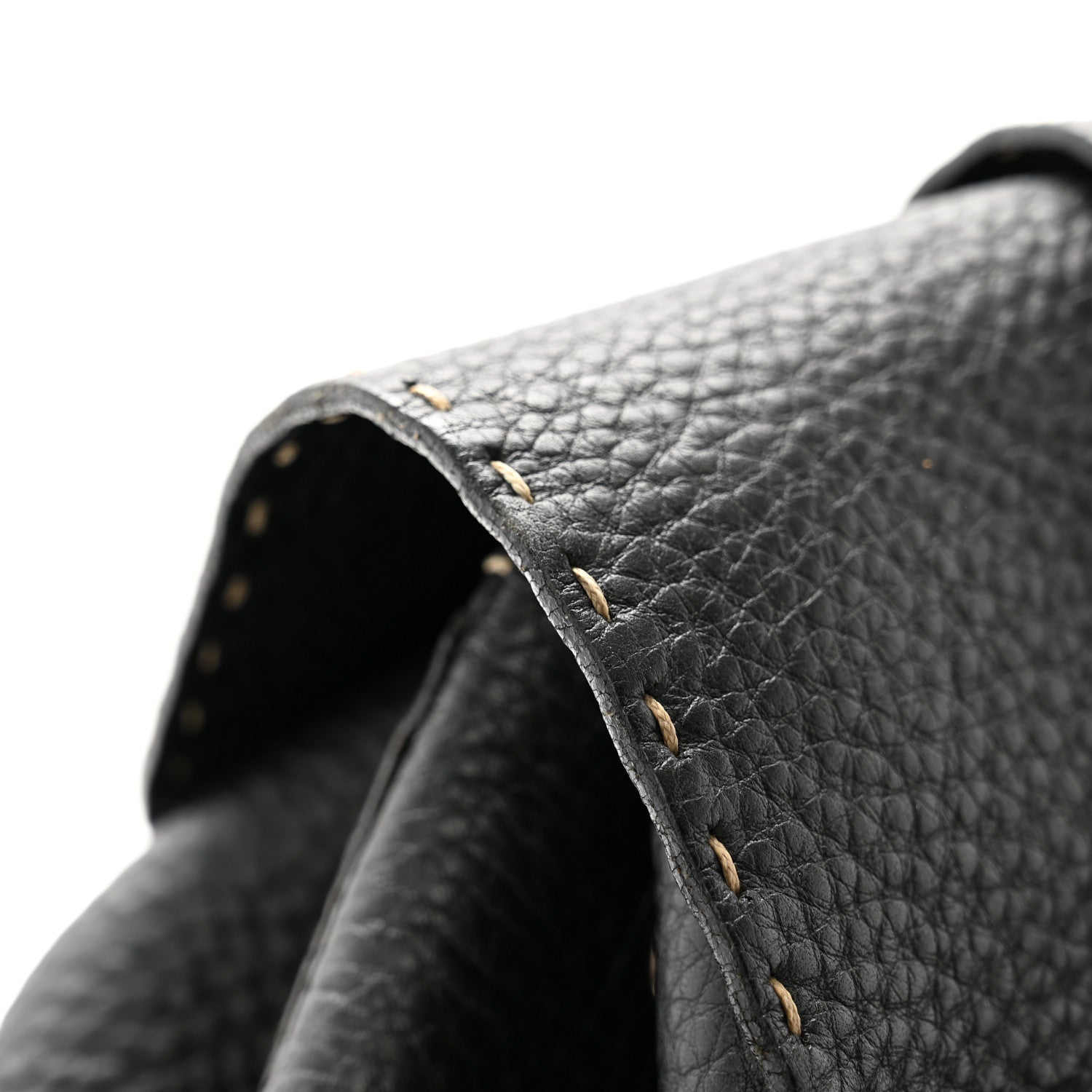 Fendi Calfskin Romano Selleria Backpack Black 12 of 13