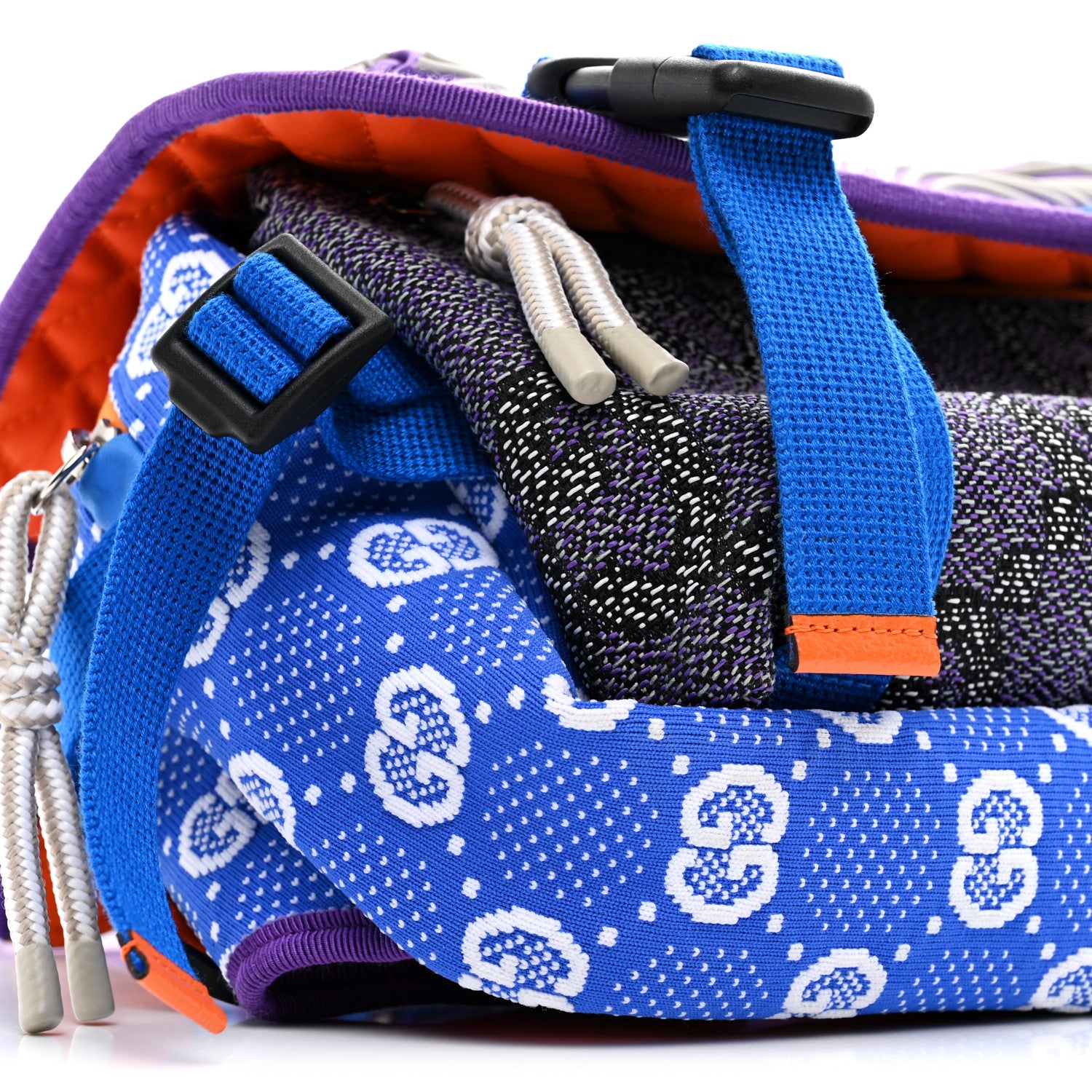 Gucci Jersey GG Monogram All Over Sporty Flap Backpack Blue Multicolor 9 of 11