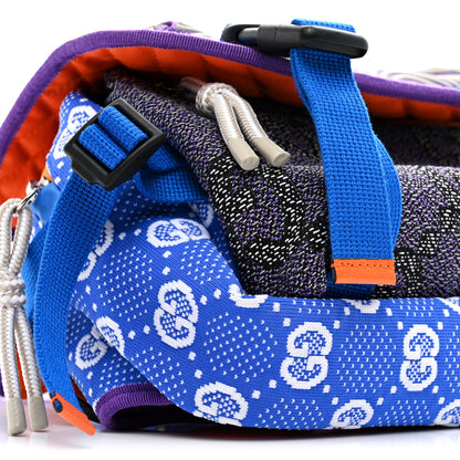 Gucci Jersey GG Monogram All Over Sporty Flap Backpack Blue Multicolor 9 of 11
