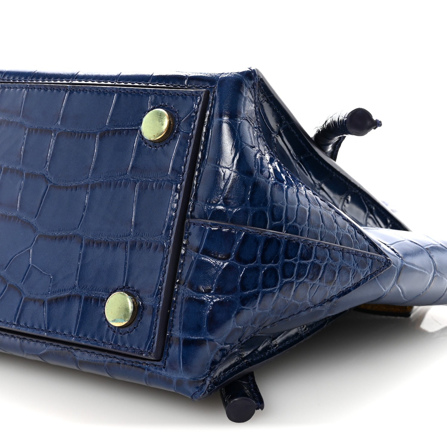 Proenza Schouler Calfskin Crocodile Embossed Small Pipe Bag Blue 9 of 9