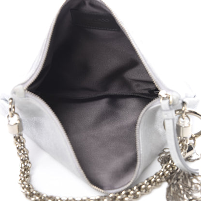Jimmy Choo Metallic Goatskin Callie Mea Tassel Shoulder Bag Silver 5 of 11