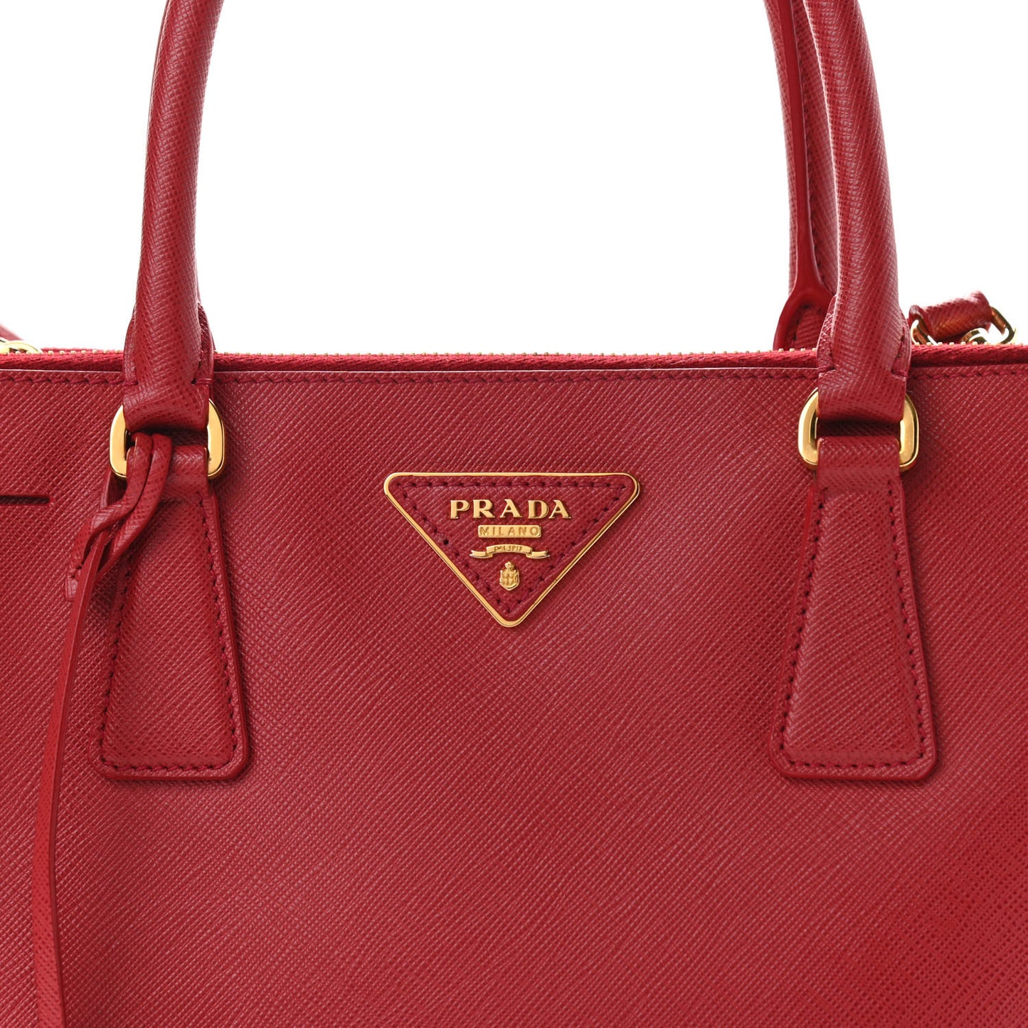 Saffiano Medium Galleria Double Zip Tote Fuoco