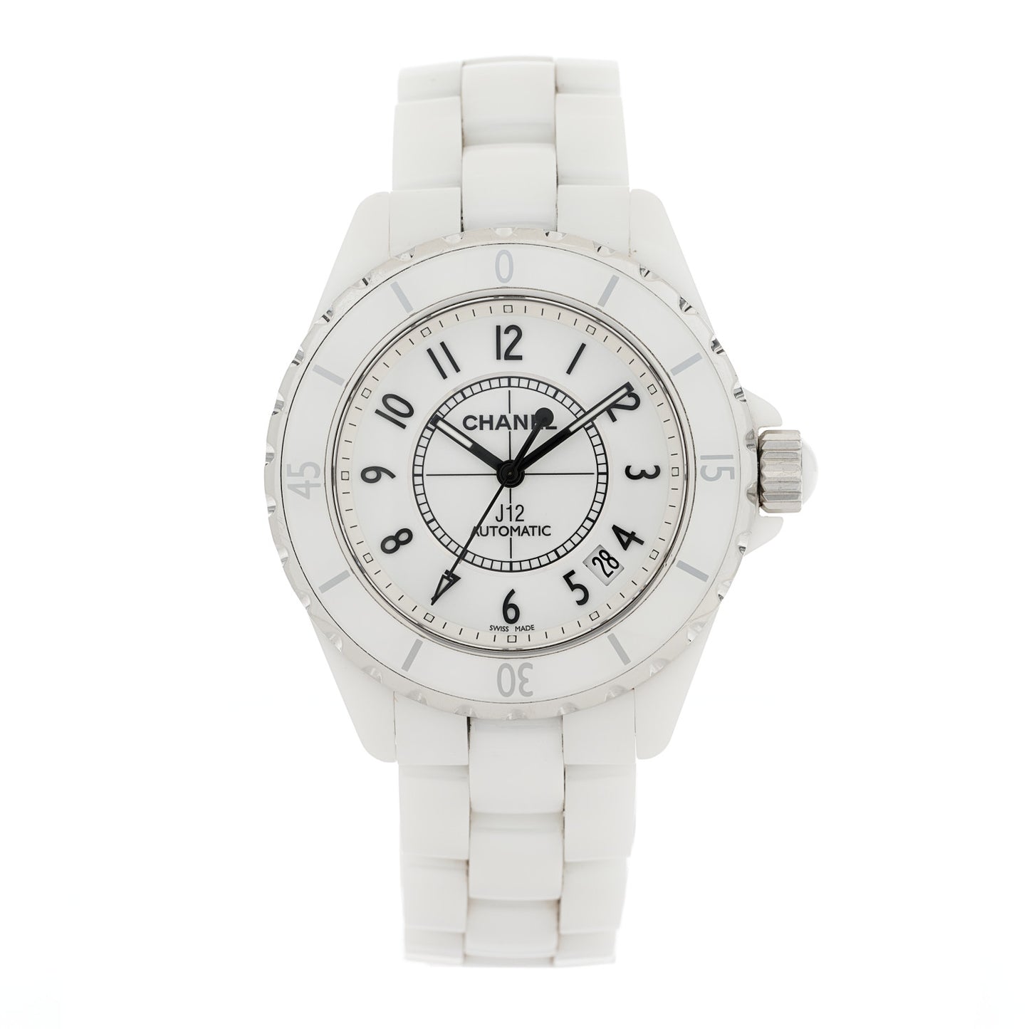 Stainless Steel Ceramic 38mm J12 Automatic Watch White
