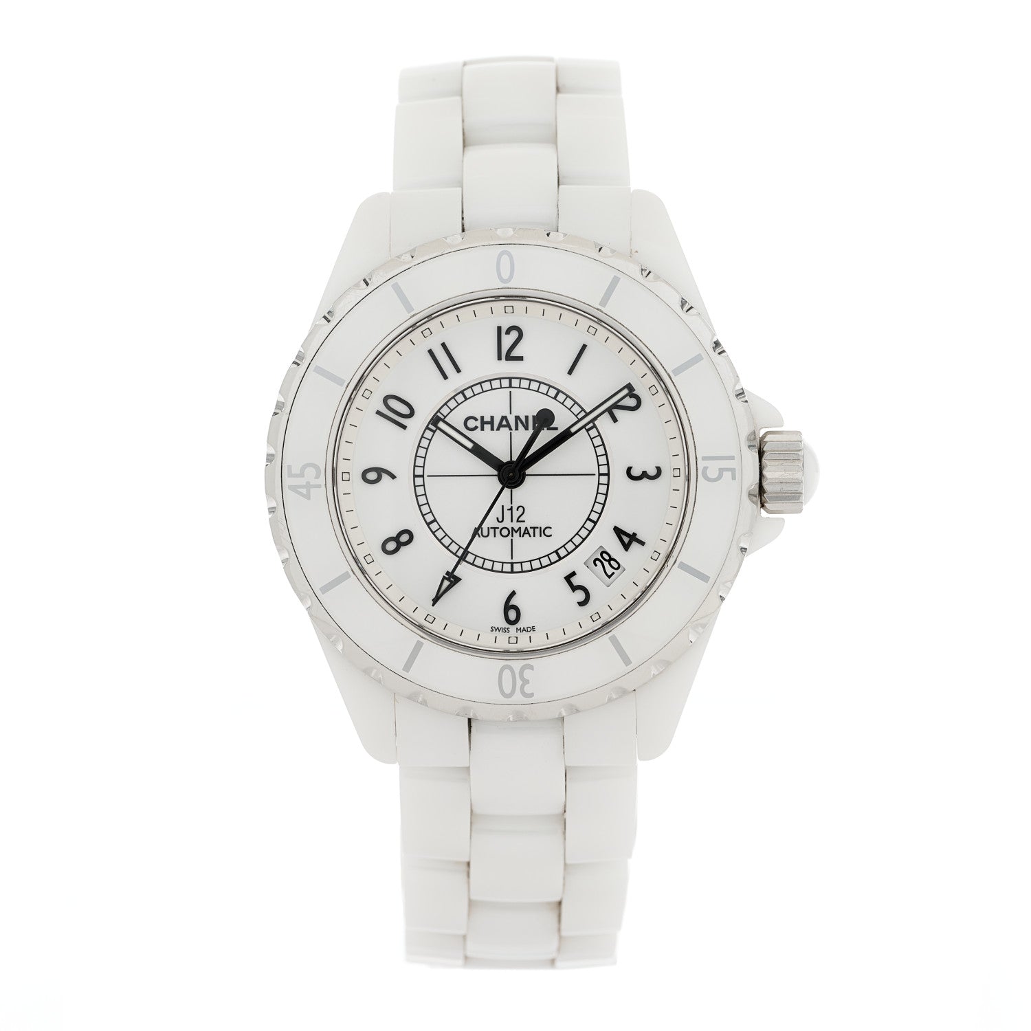 Chanel Stainless Steel Ceramic 38mm J12 Automatic Watch White 1 of 4