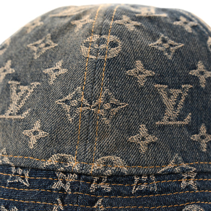Louis Vuitton Monogram Tapestry Reversible Bucket Hat 58 Blue Multicolor 13 of 14