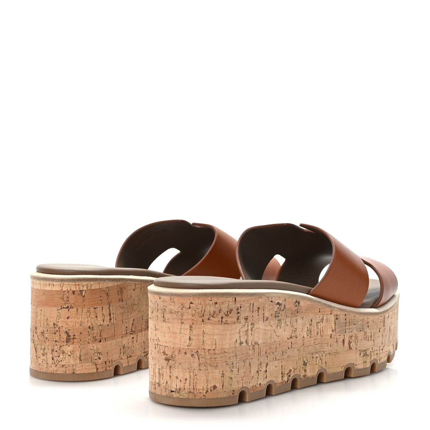 Hermes Calfskin Cork Eze 30 Sandals 39 Marron Glaise 4 of 9